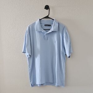 Nautica Men's Polo Shirt Short Sleeve Quarter Button Up XL Blue